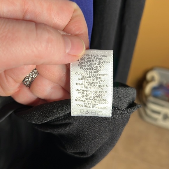 Elie Tahari Tunic Long Sleeve Pullover Layered Blue/Black Size Small - Picture 7 of 7